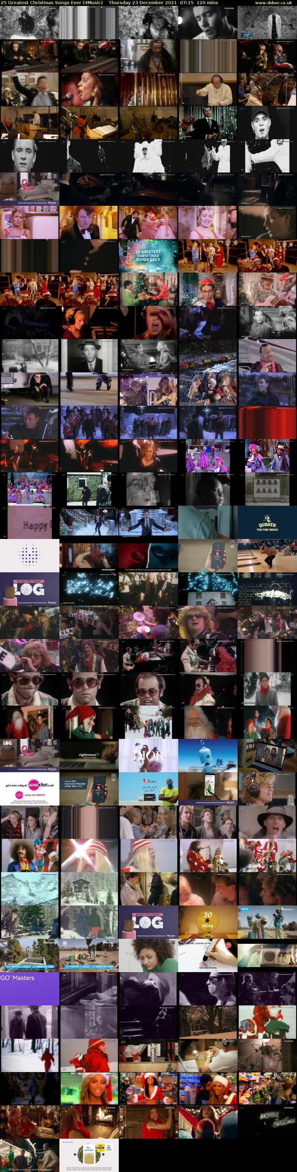 25 Greatest Christmas Songs Ever (4Music) Thursday 23 December 2021 07:15 - 09:15