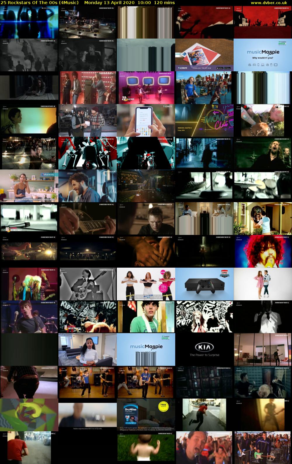 25 Rockstars Of The 00s (4Music) Monday 13 April 2020 10:00 - 12:00