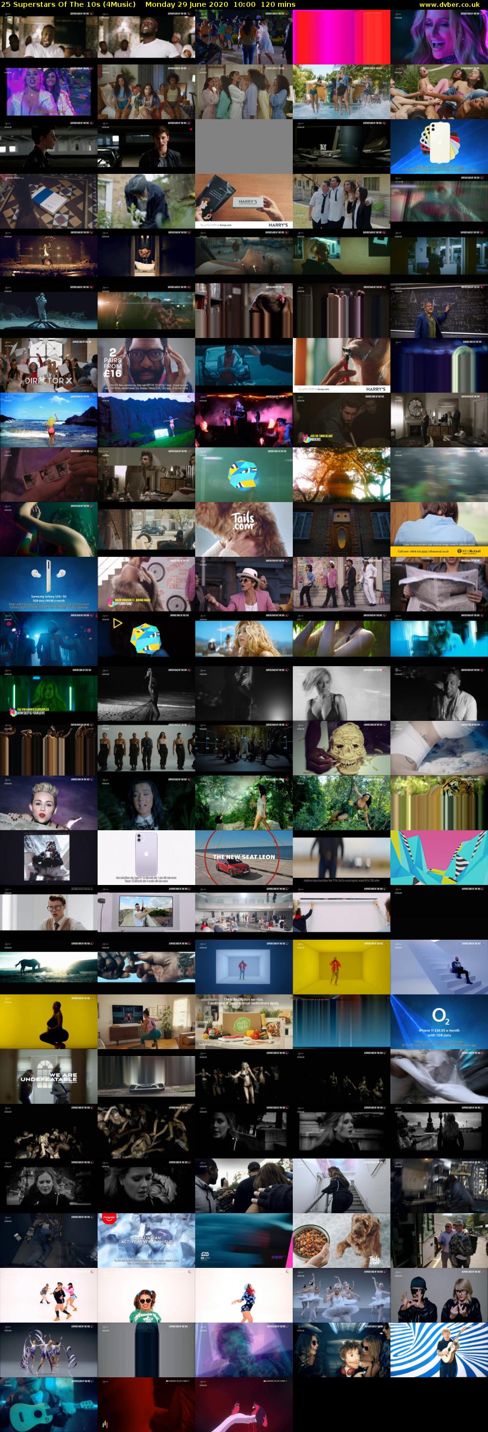 25 Superstars Of The 10s (4Music) Monday 29 June 2020 10:00 - 12:00