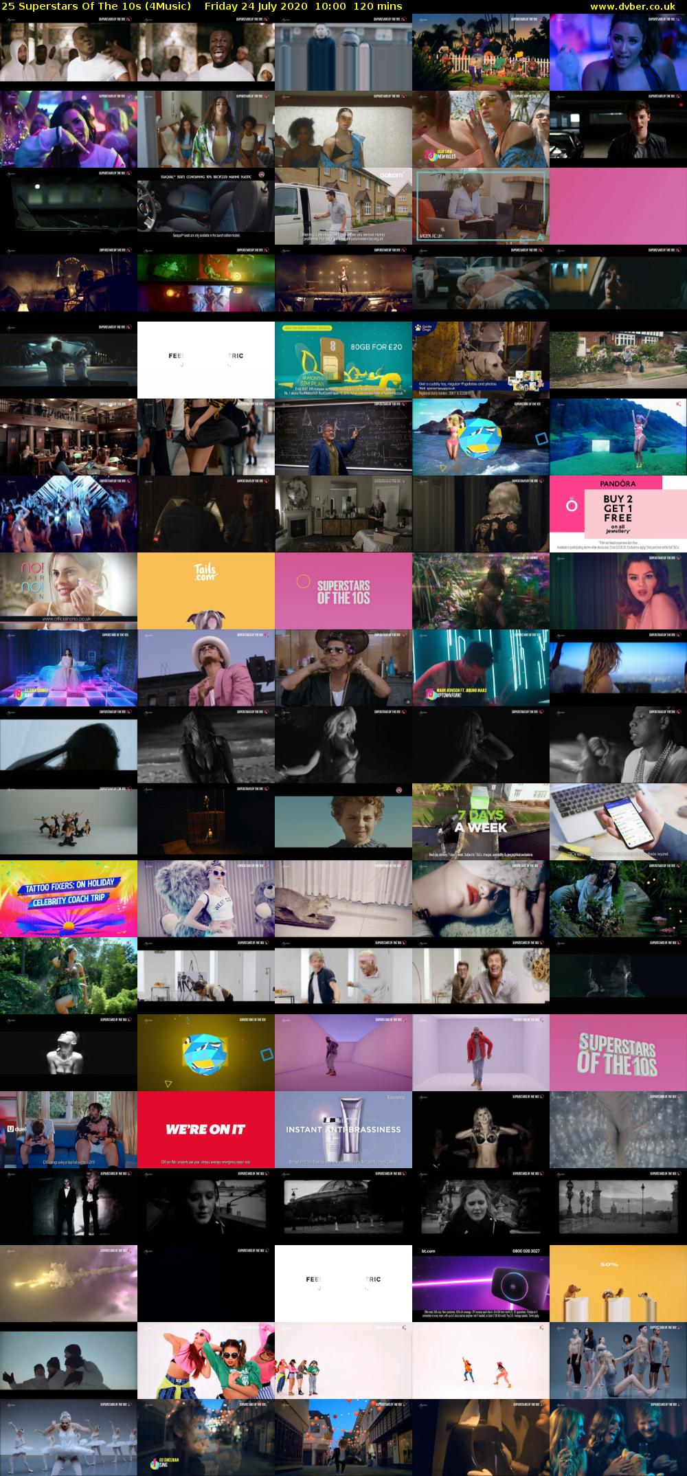 25 Superstars Of The 10s (4Music) Friday 24 July 2020 10:00 - 12:00