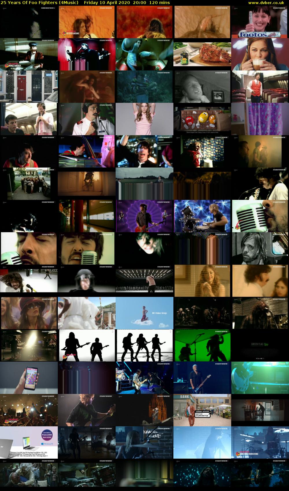 25 Years Of Foo Fighters (4Music) Friday 10 April 2020 20:00 - 22:00