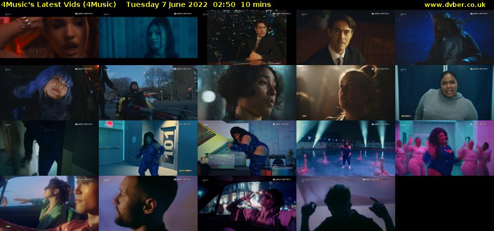 4Music's Latest Vids (4Music) Tuesday 7 June 2022 02:50 - 03:00