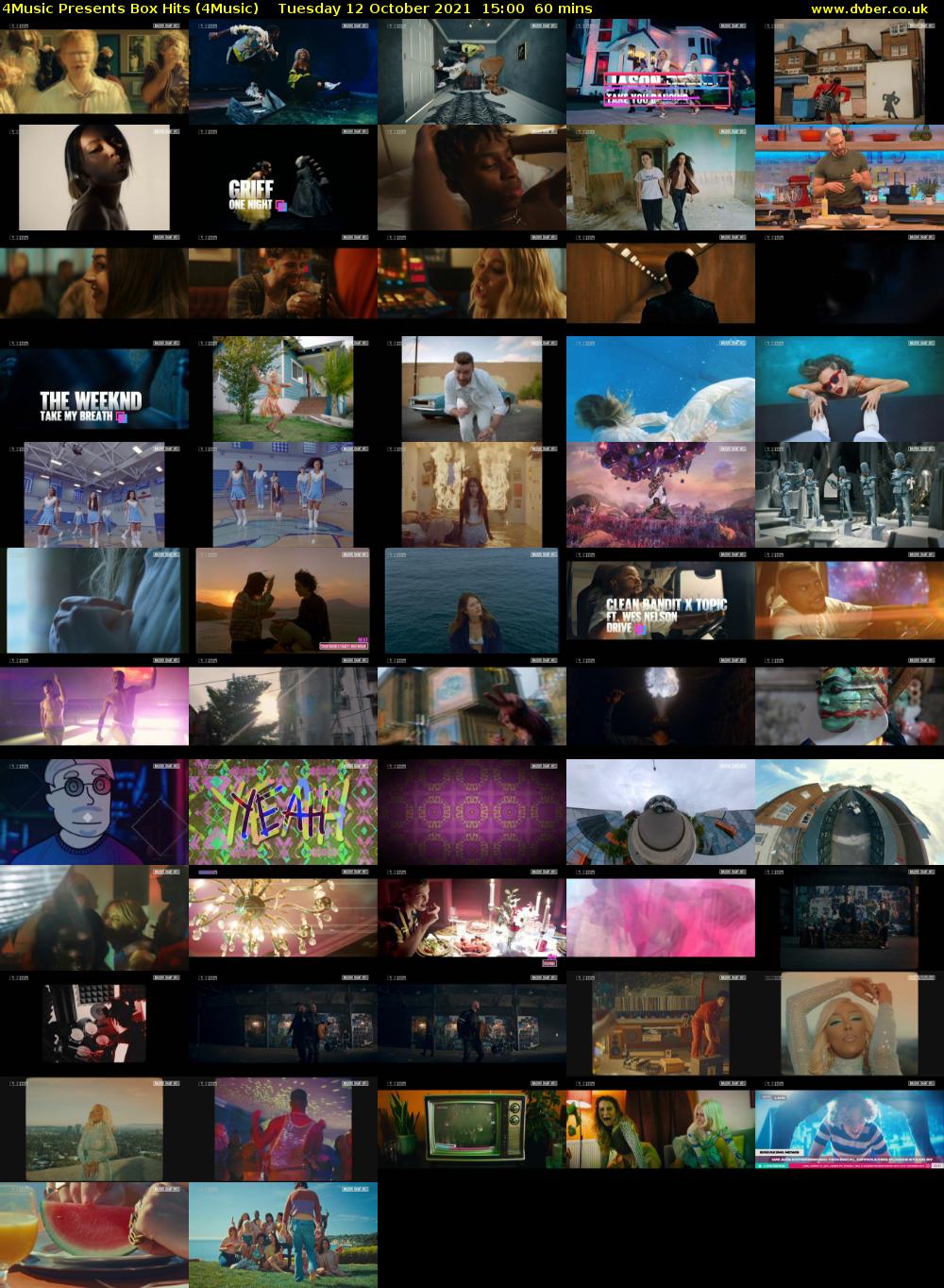 4Music Presents Box Hits (4Music) Tuesday 12 October 2021 15:00 - 16:00