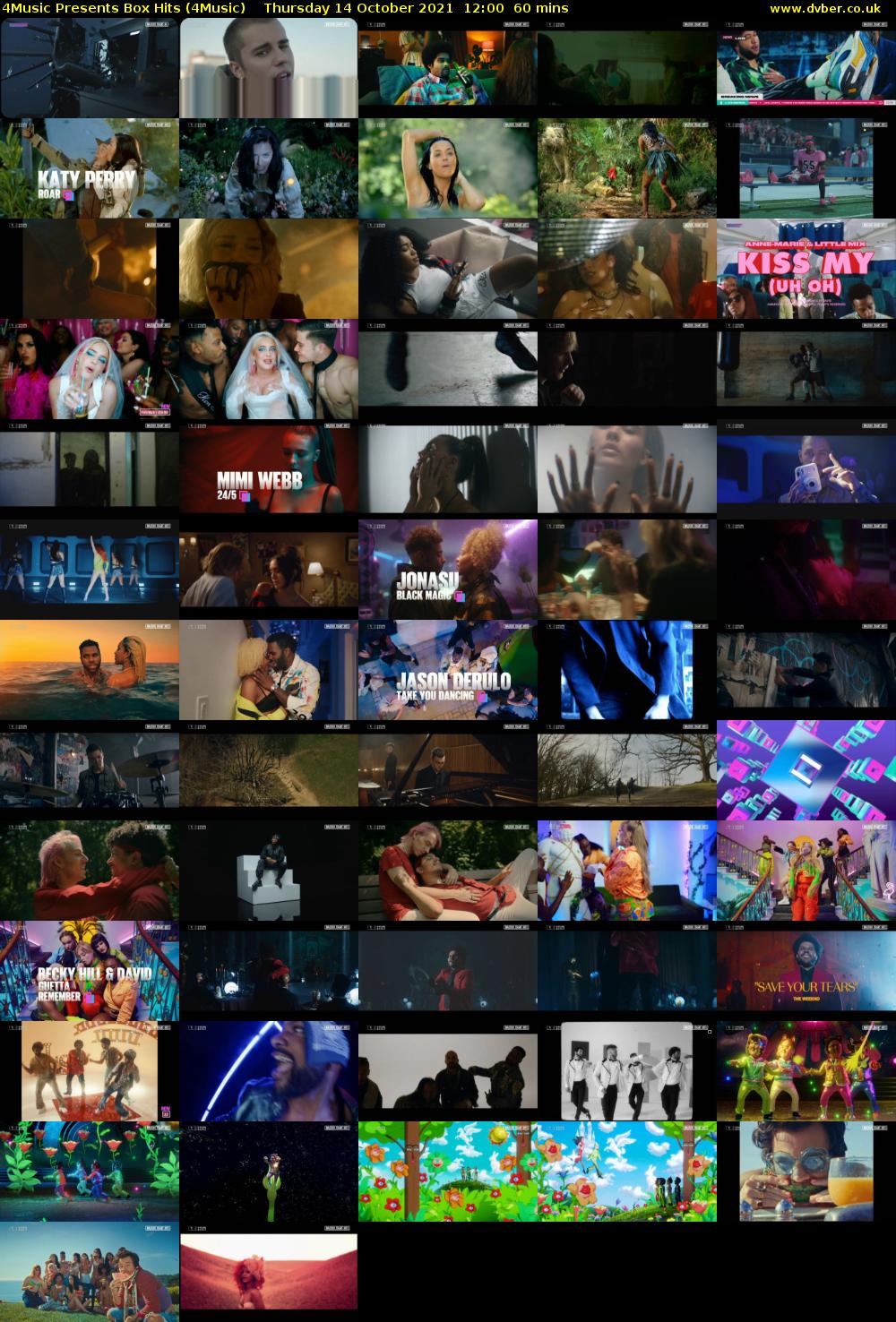 4Music Presents Box Hits (4Music) Thursday 14 October 2021 12:00 - 13:00