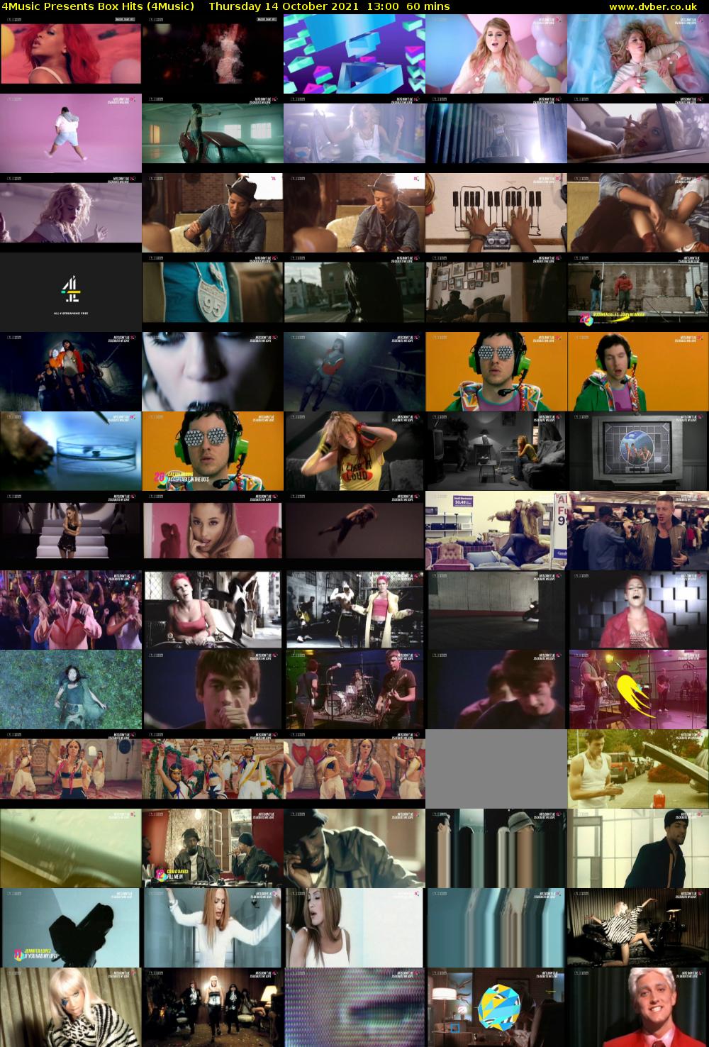 4Music Presents Box Hits (4Music) Thursday 14 October 2021 13:00 - 14:00