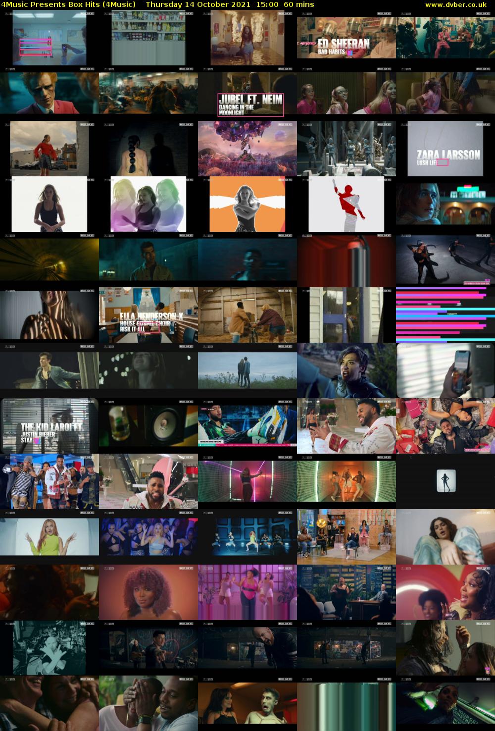 4Music Presents Box Hits (4Music) Thursday 14 October 2021 15:00 - 16:00