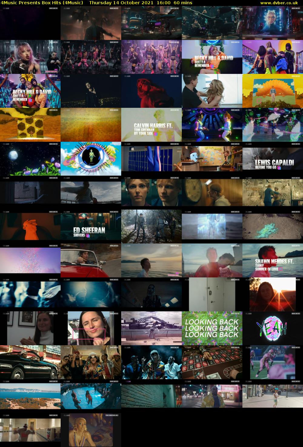 4Music Presents Box Hits (4Music) Thursday 14 October 2021 16:00 - 17:00