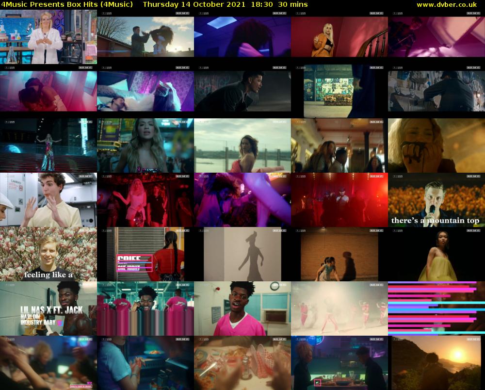 4Music Presents Box Hits (4Music) Thursday 14 October 2021 18:30 - 19:00