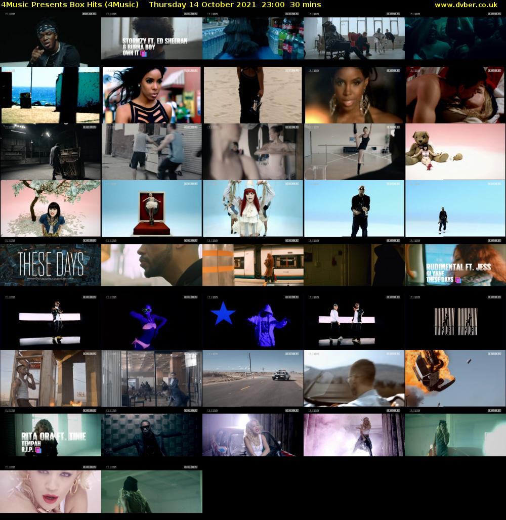 4Music Presents Box Hits (4Music) Thursday 14 October 2021 23:00 - 23:30