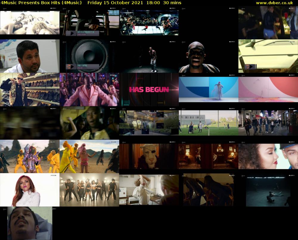 4Music Presents Box Hits (4Music) Friday 15 October 2021 18:00 - 18:30