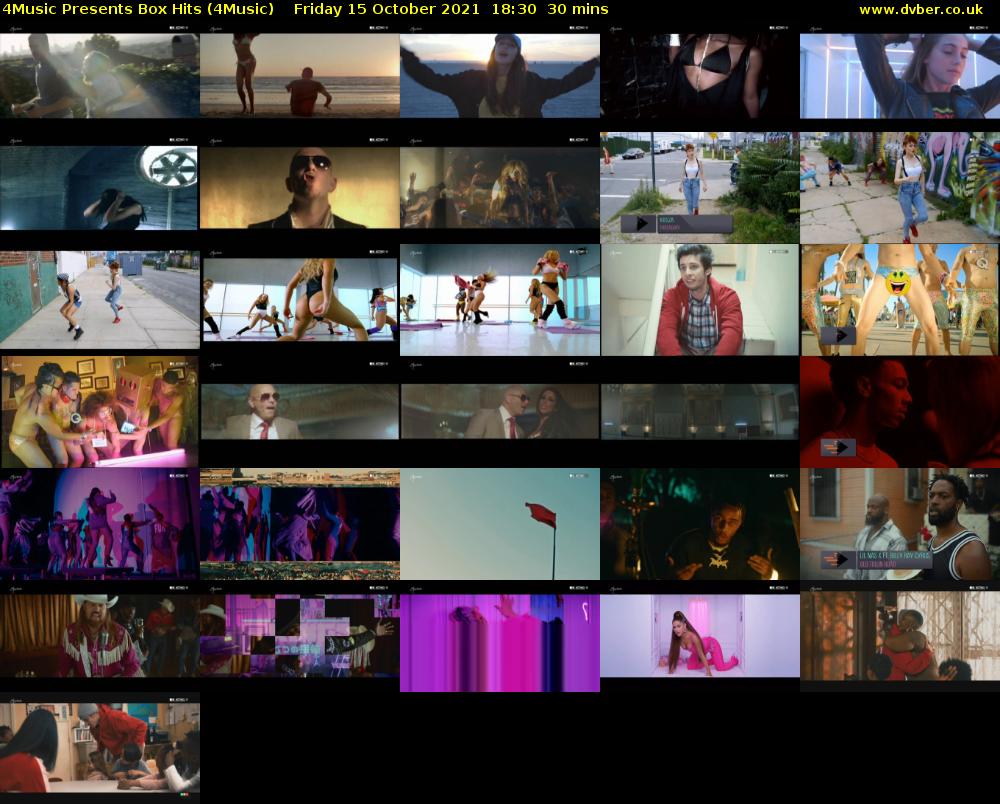 4Music Presents Box Hits (4Music) Friday 15 October 2021 18:30 - 19:00