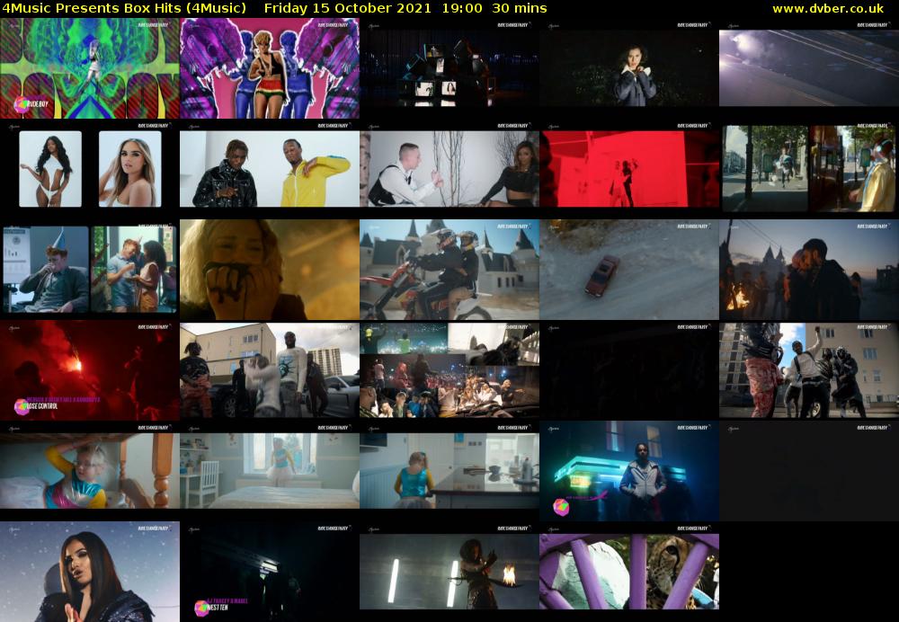 4Music Presents Box Hits (4Music) Friday 15 October 2021 19:00 - 19:30