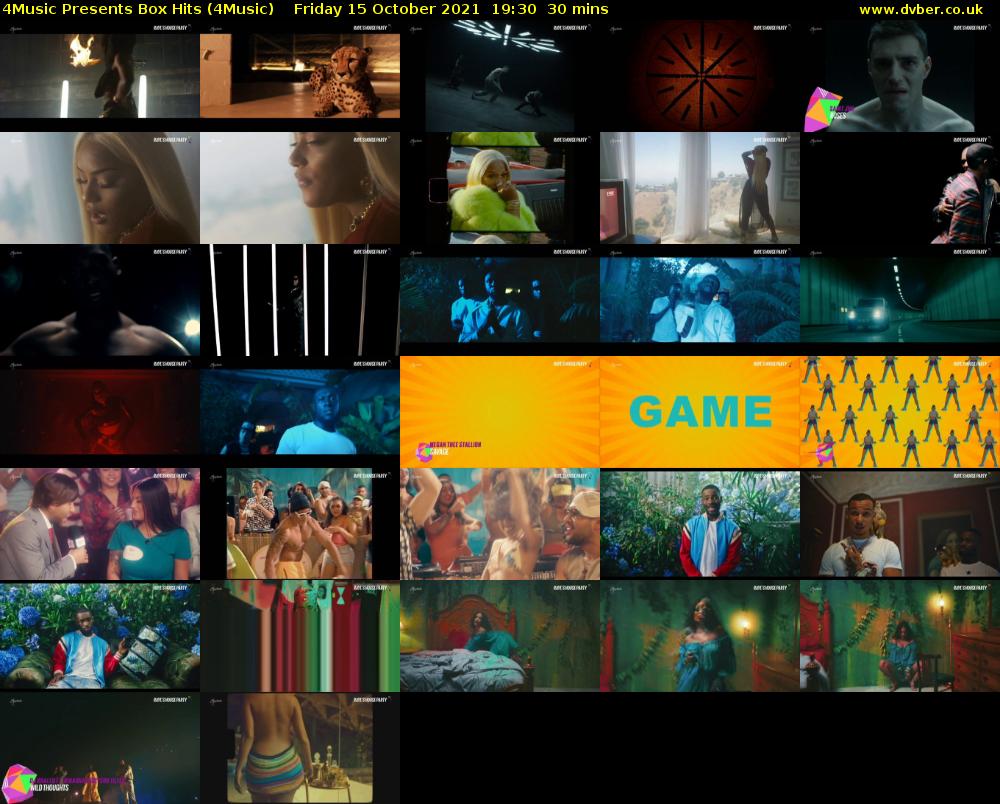 4Music Presents Box Hits (4Music) Friday 15 October 2021 19:30 - 20:00