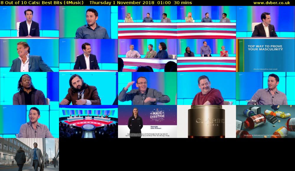 8 Out of 10 Cats: Best Bits (4Music) Thursday 1 November 2018 01:00 - 01:30