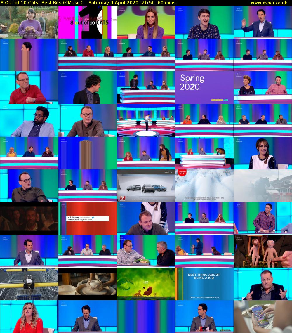 8 Out of 10 Cats: Best Bits (4Music) Saturday 4 April 2020 21:50 - 22:50