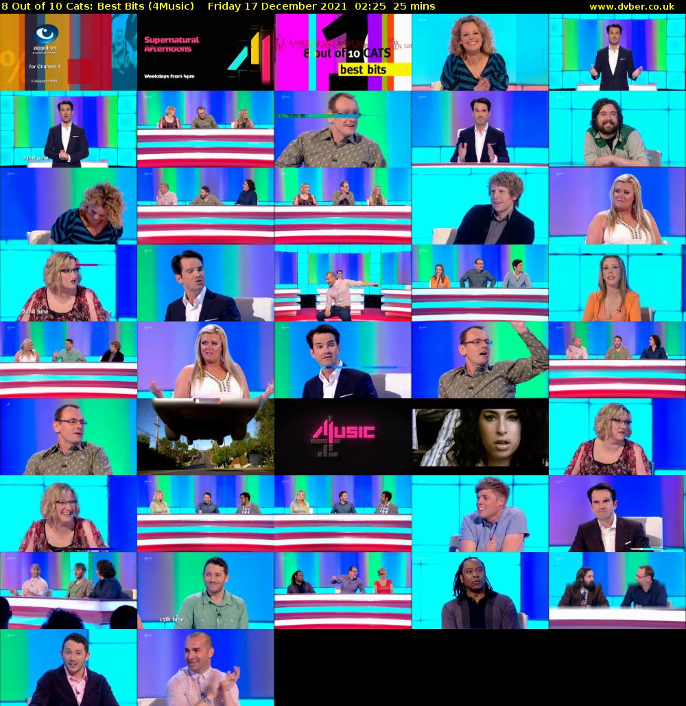 8 Out of 10 Cats: Best Bits (4Music) Friday 17 December 2021 02:25 - 02:50