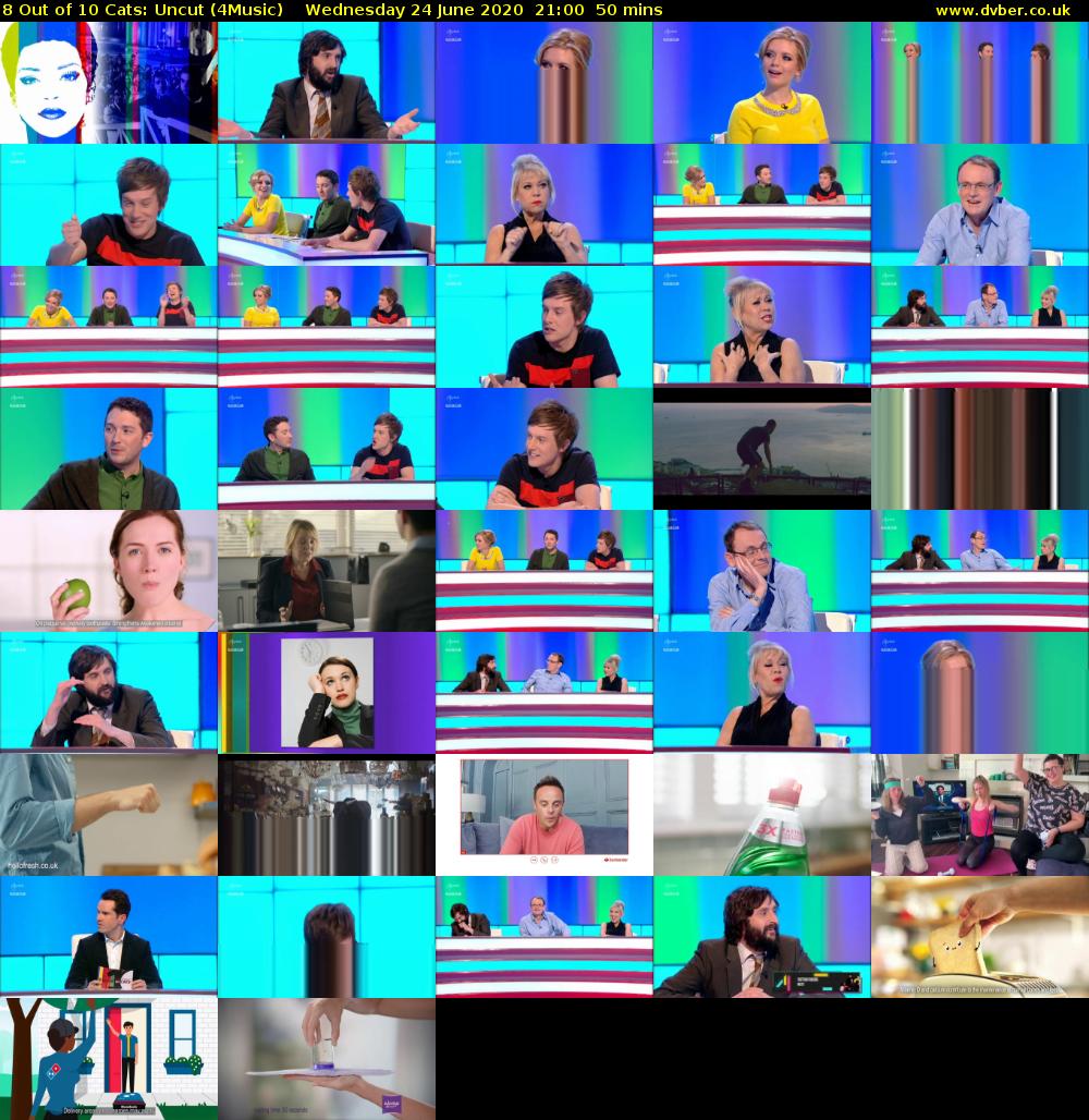 8 Out of 10 Cats: Uncut (4Music) Wednesday 24 June 2020 21:00 - 21:50