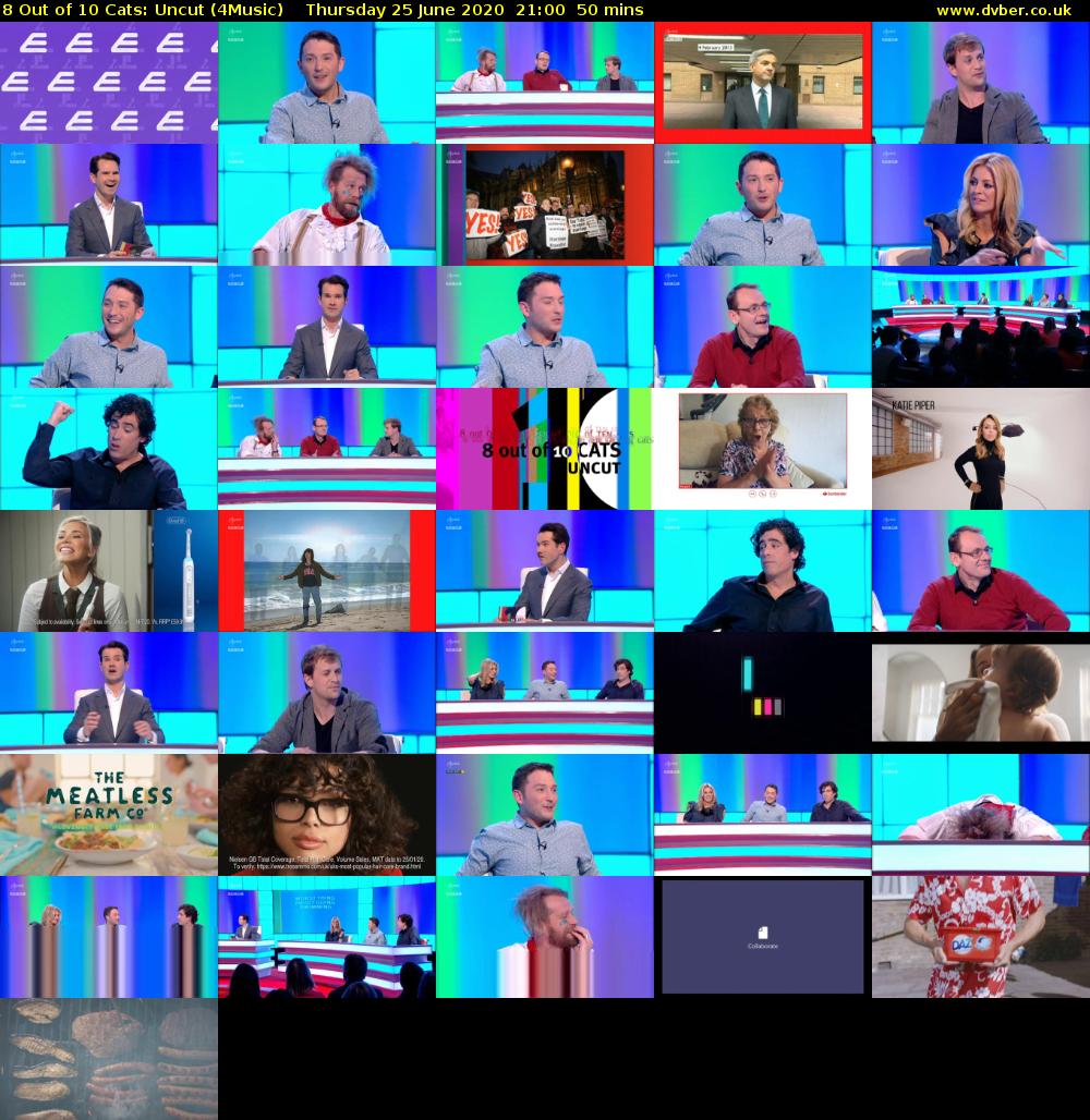 8 Out of 10 Cats: Uncut (4Music) Thursday 25 June 2020 21:00 - 21:50