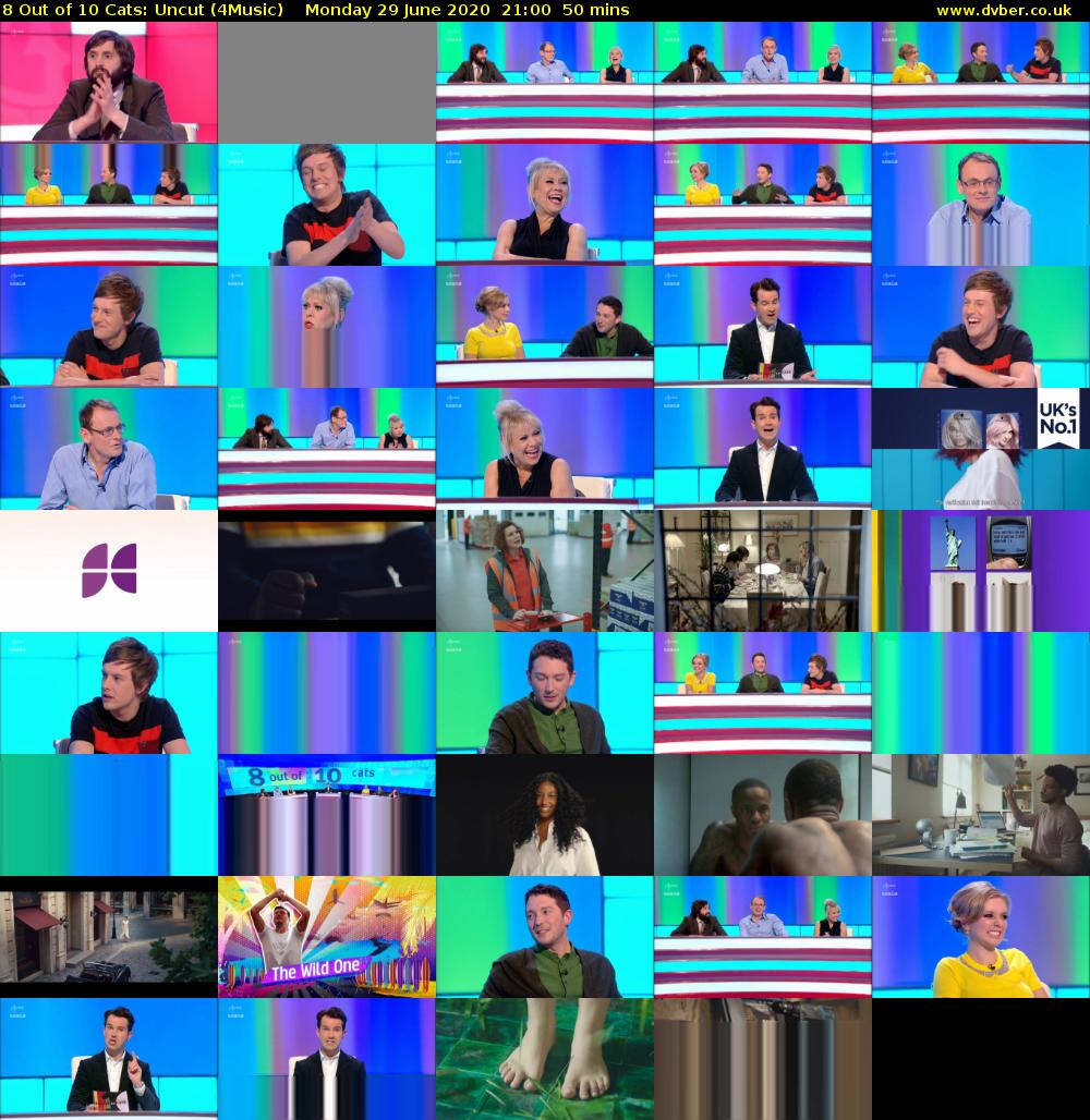 8 Out of 10 Cats: Uncut (4Music) Monday 29 June 2020 21:00 - 21:50