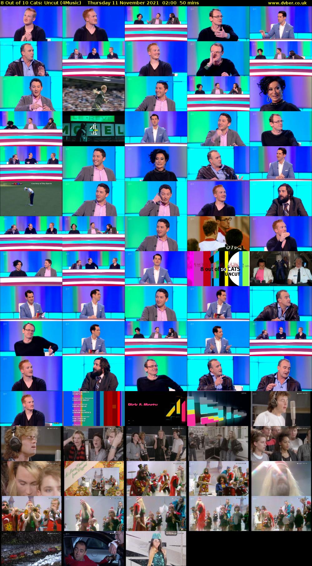 8 Out of 10 Cats: Uncut (4Music) Thursday 11 November 2021 02:00 - 02:50