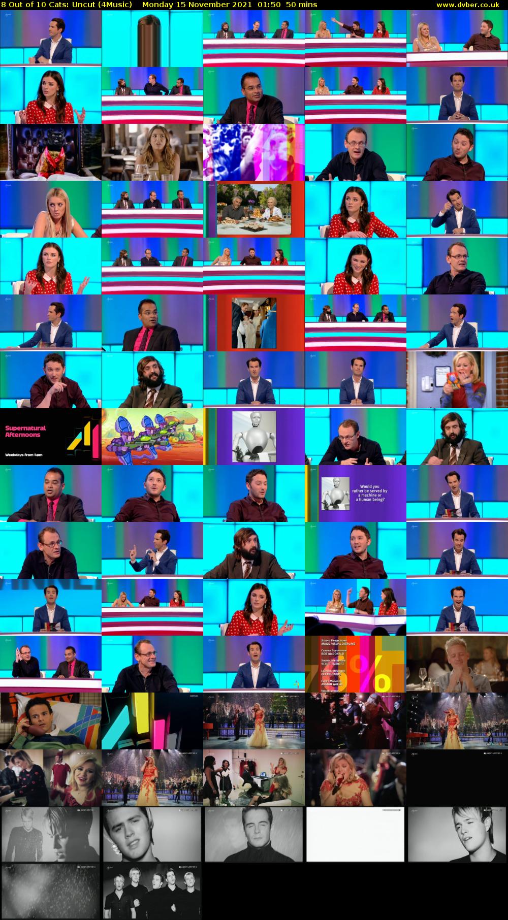 8 Out of 10 Cats: Uncut (4Music) Monday 15 November 2021 01:50 - 02:40