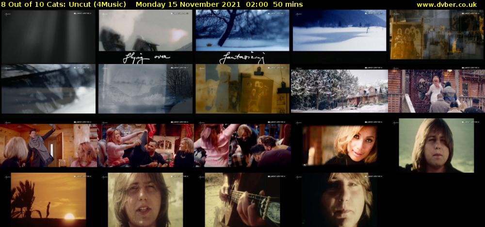 8 Out of 10 Cats: Uncut (4Music) Monday 15 November 2021 02:00 - 02:50