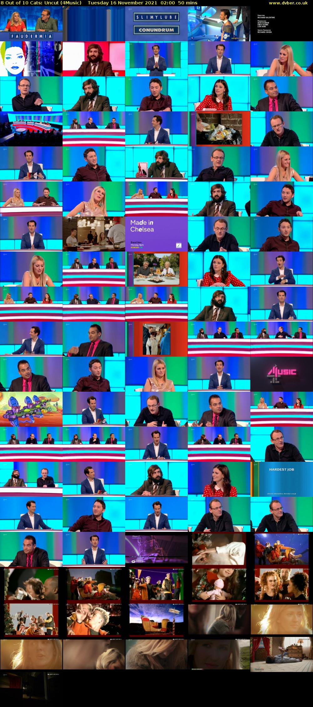 8 Out of 10 Cats: Uncut (4Music) Tuesday 16 November 2021 02:00 - 02:50
