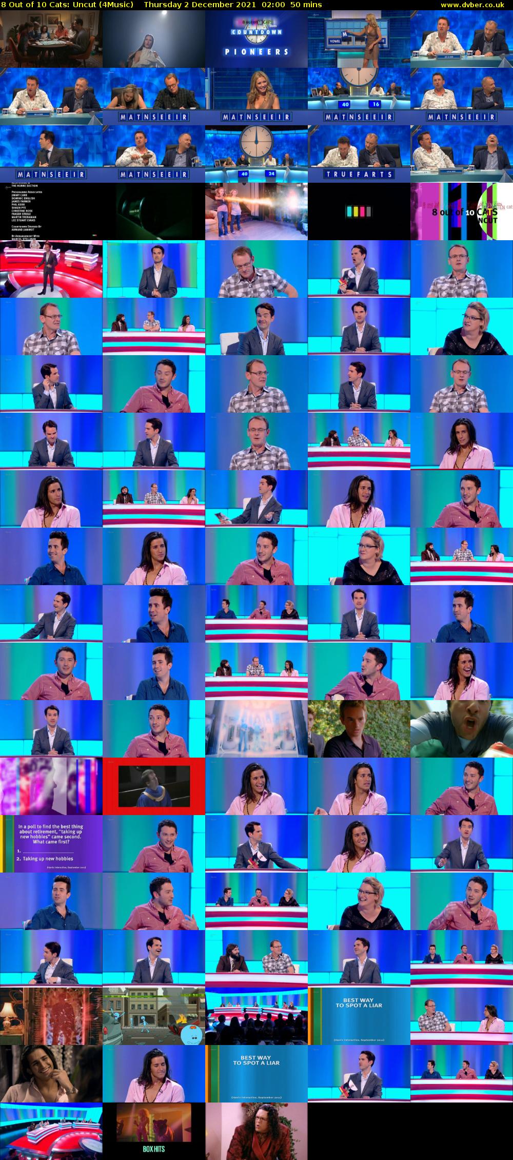 8 Out of 10 Cats: Uncut (4Music) Thursday 2 December 2021 02:00 - 02:50