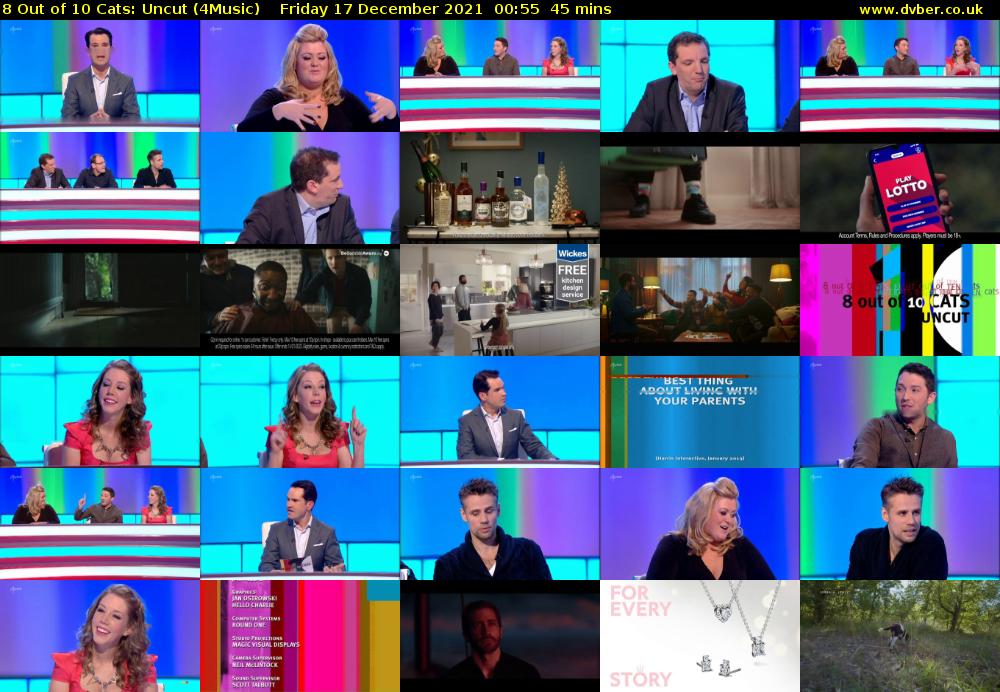 8 Out of 10 Cats: Uncut (4Music) Friday 17 December 2021 00:55 - 01:40