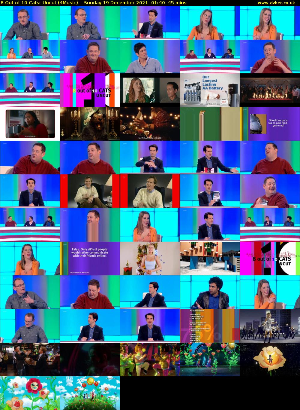 8 Out of 10 Cats: Uncut (4Music) Sunday 19 December 2021 01:40 - 02:25