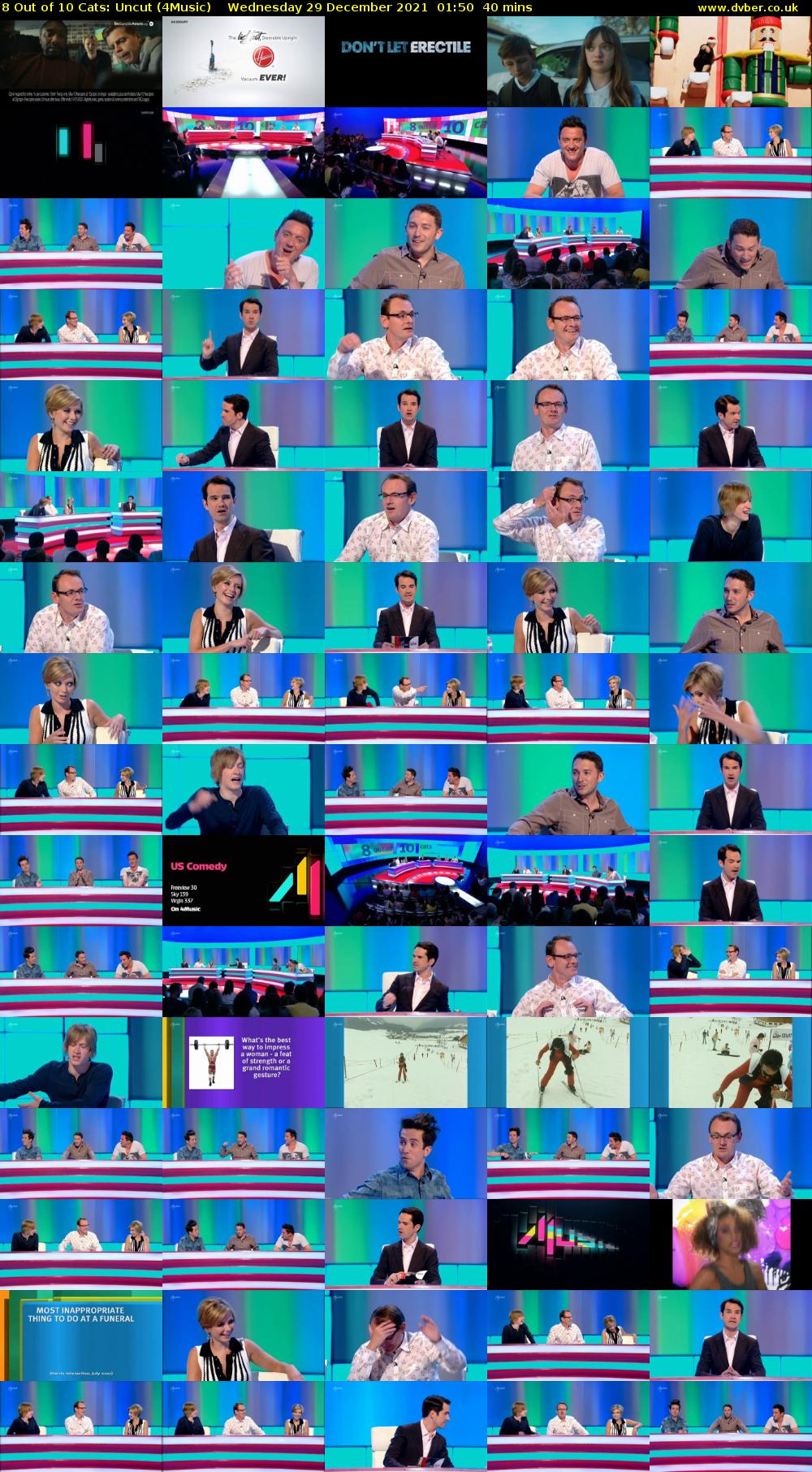 8 Out of 10 Cats: Uncut (4Music) Wednesday 29 December 2021 01:50 - 02:30