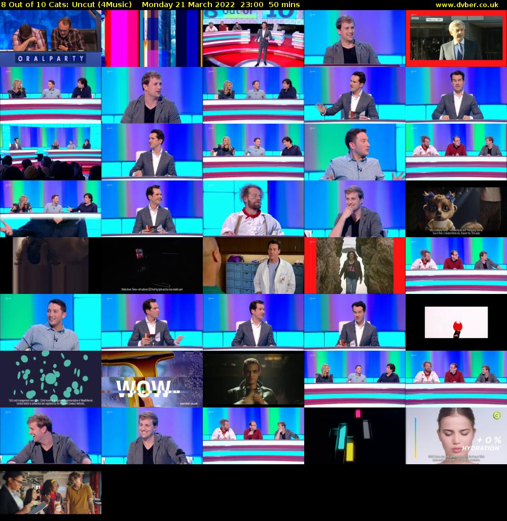 8 Out of 10 Cats: Uncut (4Music) Monday 21 March 2022 23:00 - 23:50