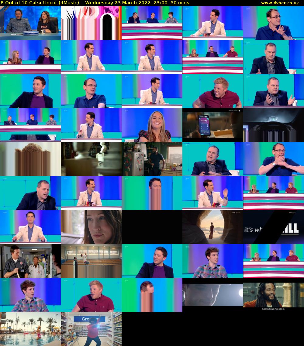 8 Out of 10 Cats: Uncut (4Music) Wednesday 23 March 2022 23:00 - 23:50