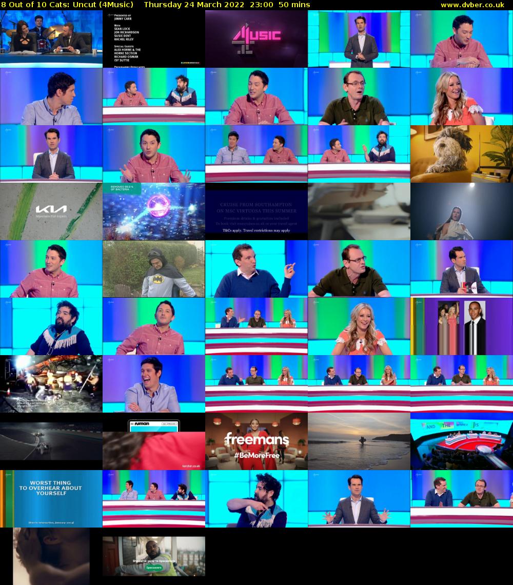8 Out of 10 Cats: Uncut (4Music) Thursday 24 March 2022 23:00 - 23:50