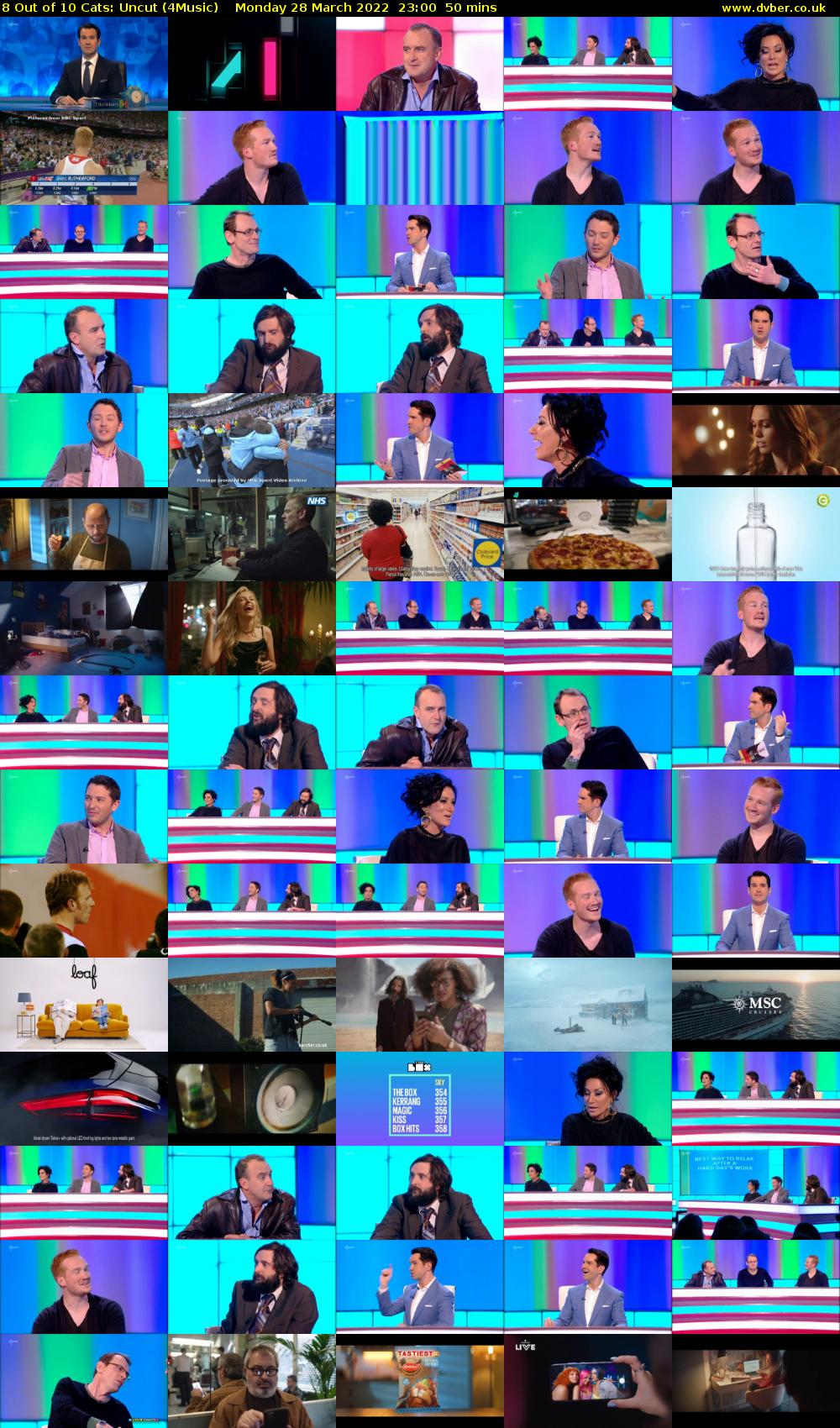 8 Out of 10 Cats: Uncut (4Music) Monday 28 March 2022 23:00 - 23:50