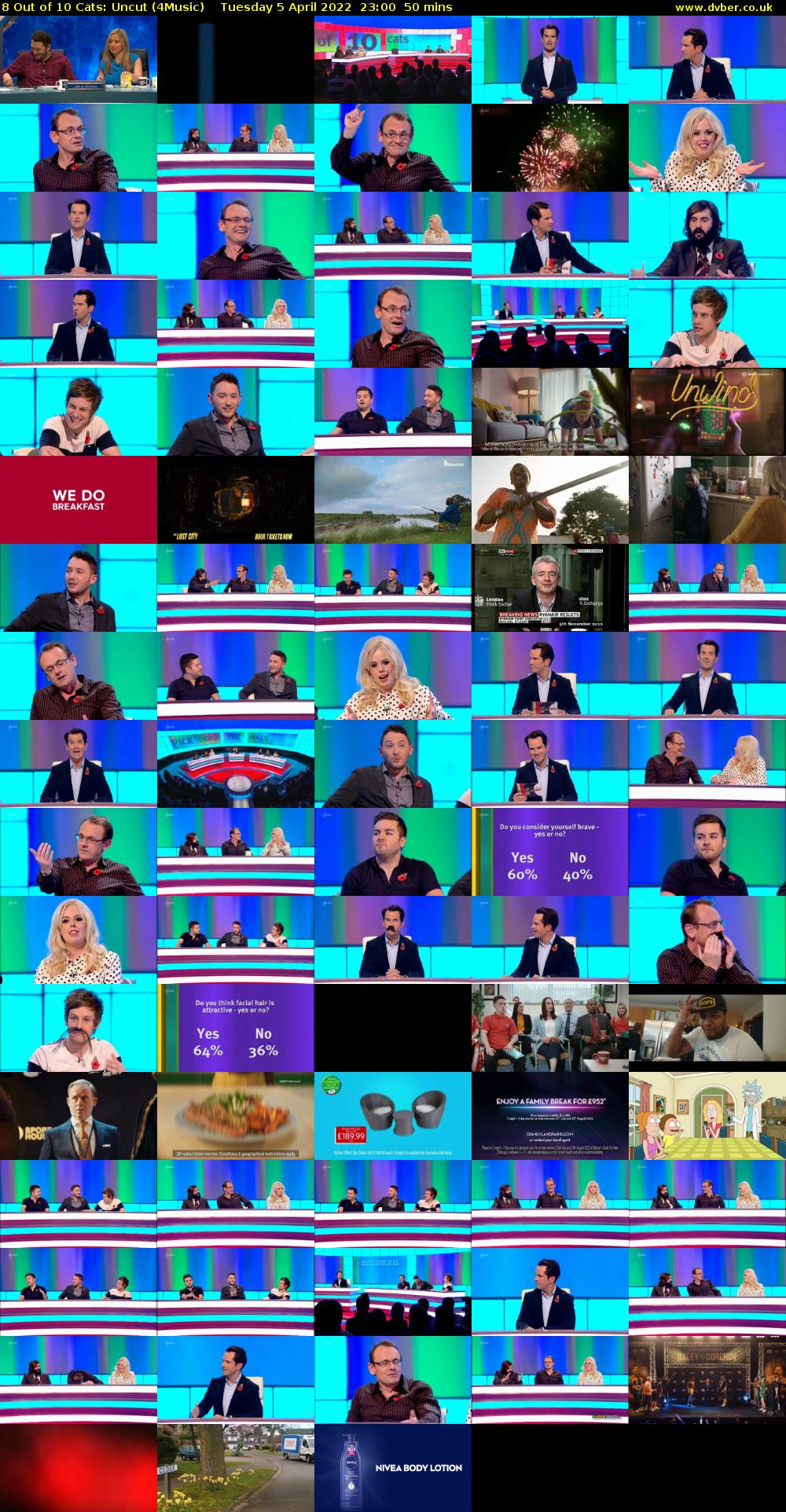 8 Out of 10 Cats: Uncut (4Music) Tuesday 5 April 2022 23:00 - 23:50