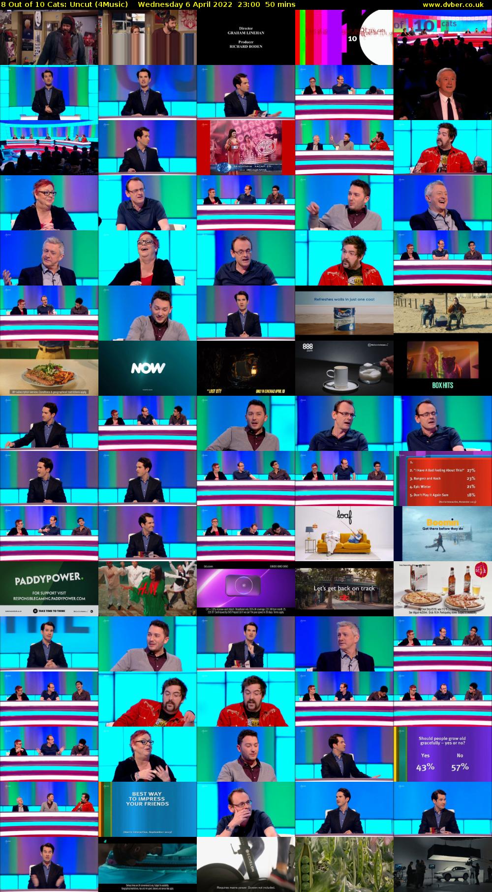 8 Out of 10 Cats: Uncut (4Music) Wednesday 6 April 2022 23:00 - 23:50