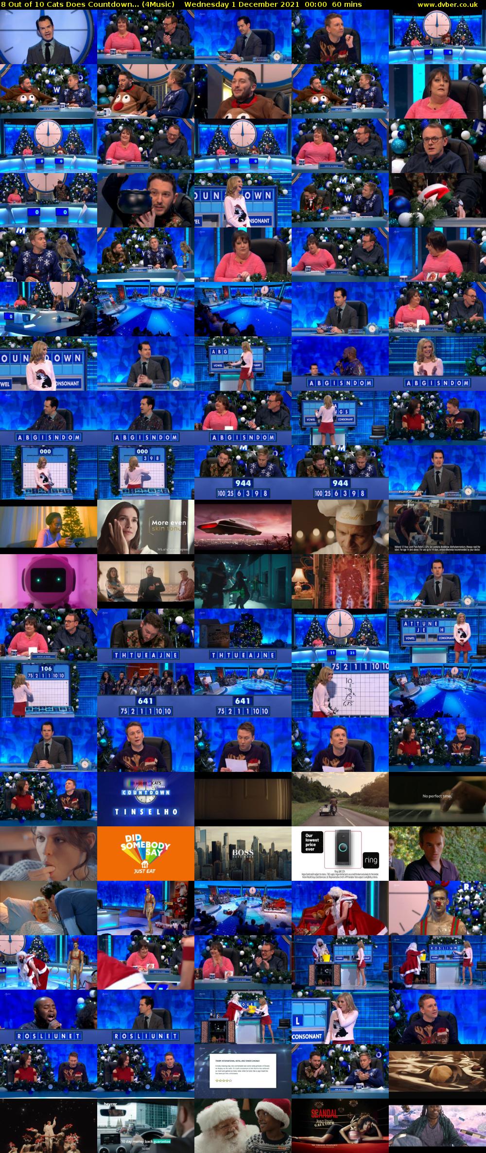 8 Out of 10 Cats Does Countdown... (4Music) Wednesday 1 December 2021 00:00 - 01:00