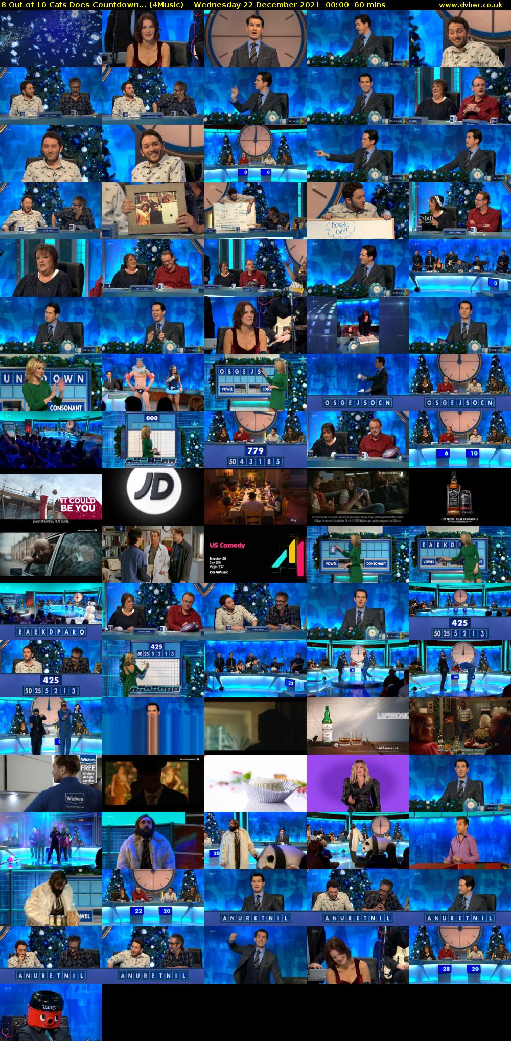 8 Out of 10 Cats Does Countdown... (4Music) Wednesday 22 December 2021 00:00 - 01:00