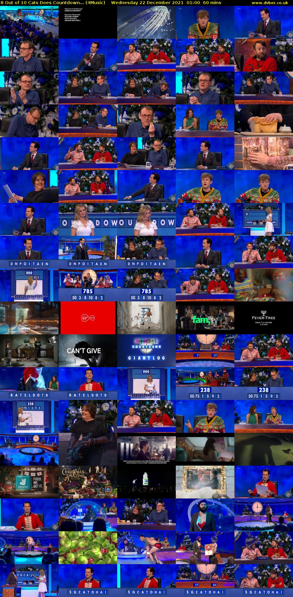 8 Out of 10 Cats Does Countdown... (4Music) Wednesday 22 December 2021 01:00 - 02:00