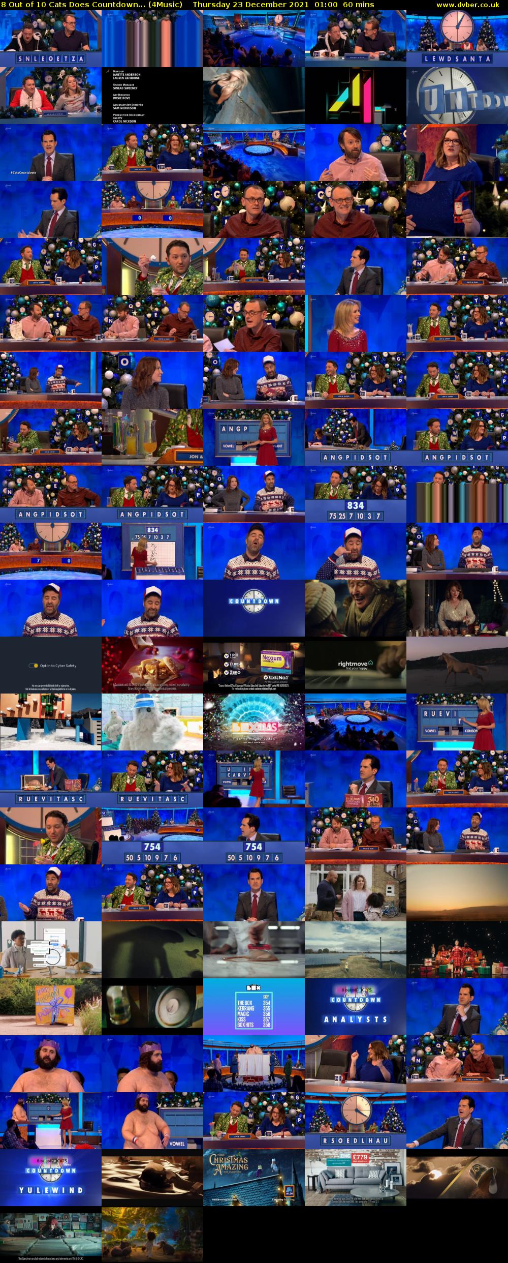 8 Out of 10 Cats Does Countdown... (4Music) Thursday 23 December 2021 01:00 - 02:00