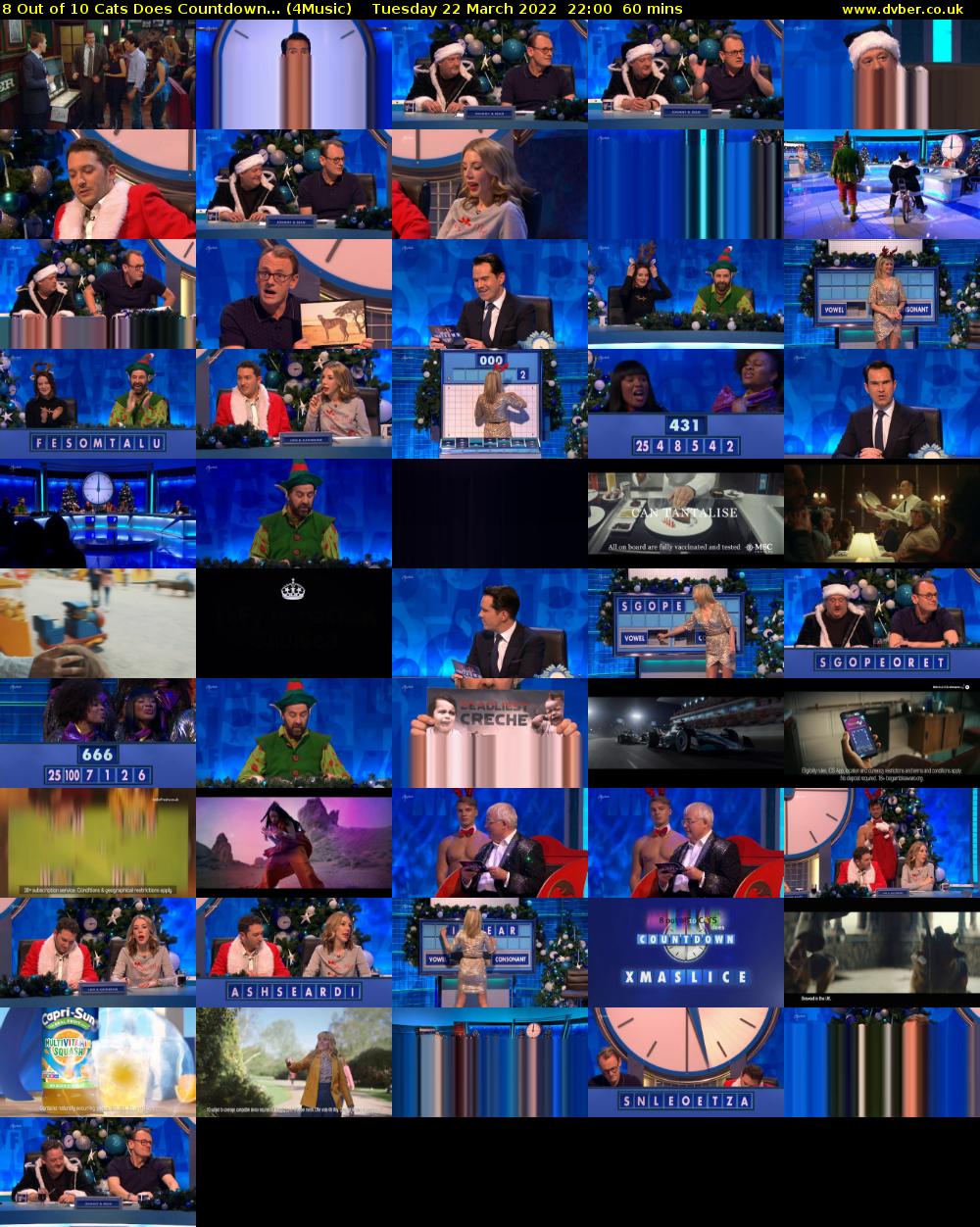 8 Out of 10 Cats Does Countdown... (4Music) Tuesday 22 March 2022 22:00 - 23:00