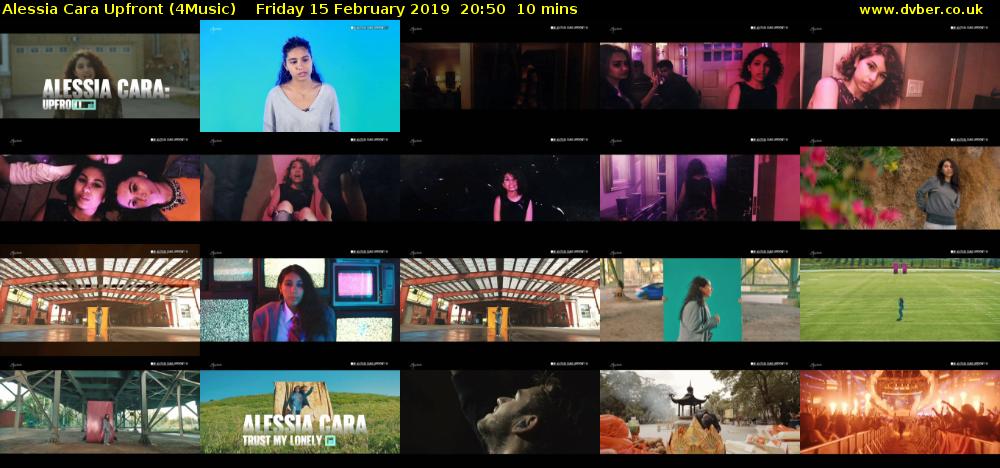 Alessia Cara Upfront (4Music) Friday 15 February 2019 20:50 - 21:00