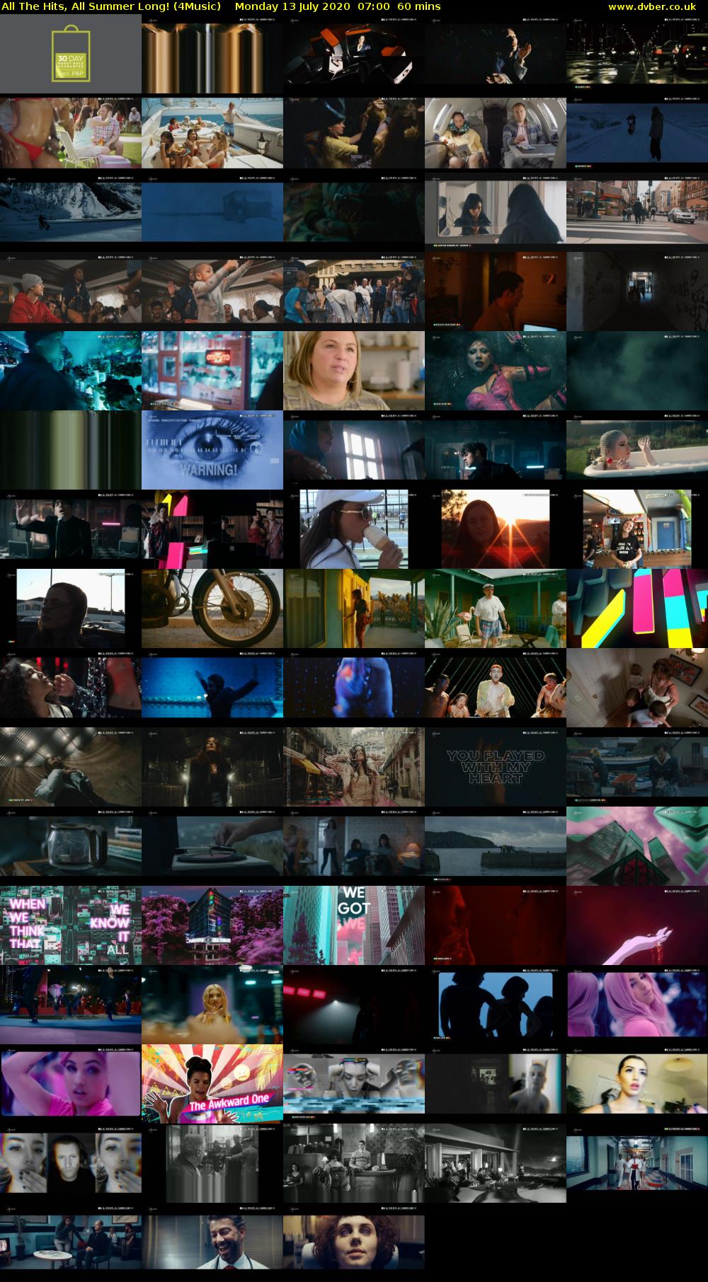 All The Hits, All Summer Long! (4Music) Monday 13 July 2020 07:00 - 08:00