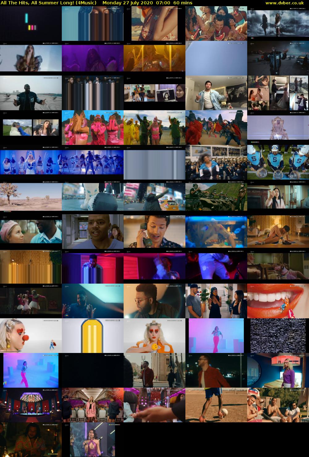 All The Hits, All Summer Long! (4Music) Monday 27 July 2020 07:00 - 08:00
