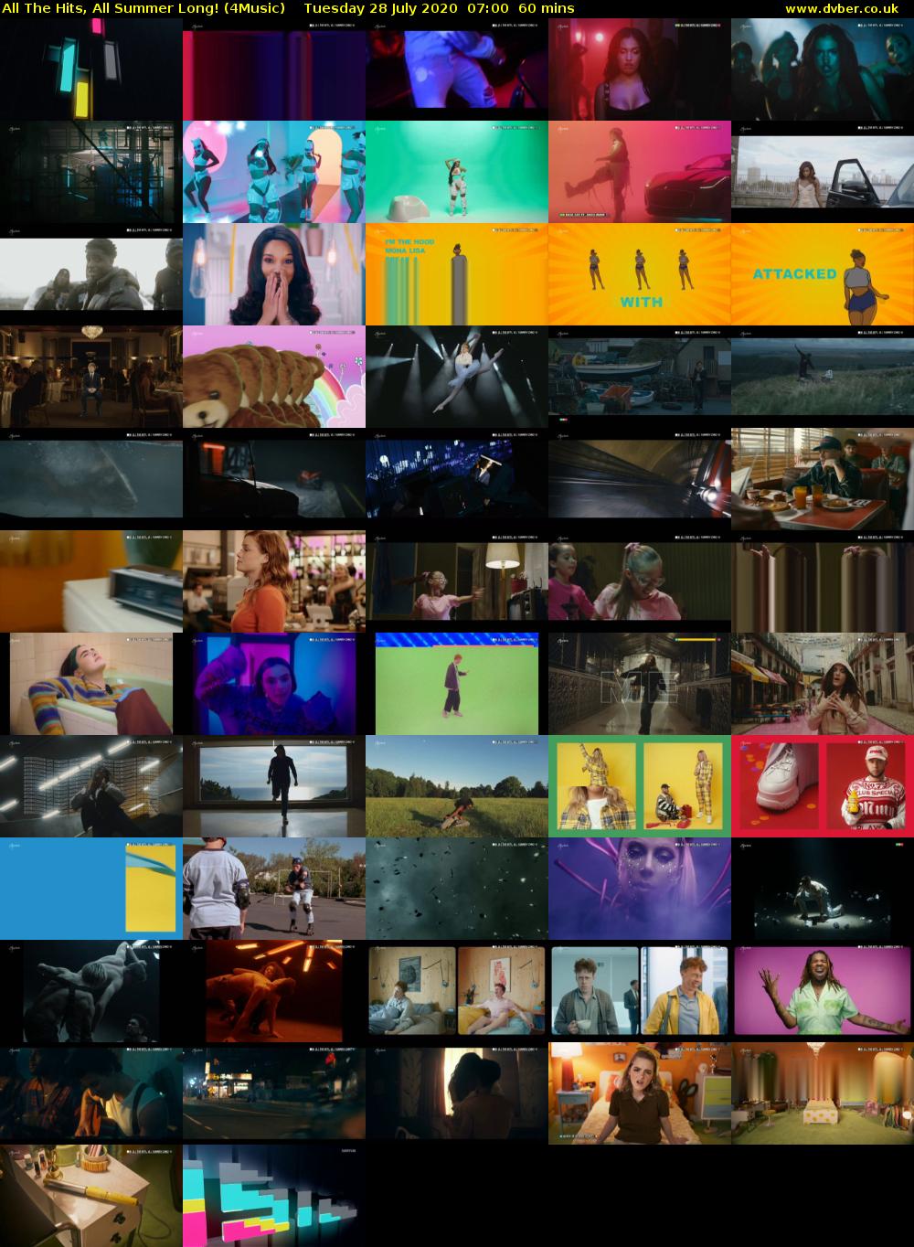 All The Hits, All Summer Long! (4Music) Tuesday 28 July 2020 07:00 - 08:00