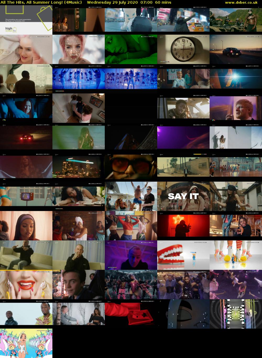 All The Hits, All Summer Long! (4Music) Wednesday 29 July 2020 07:00 - 08:00