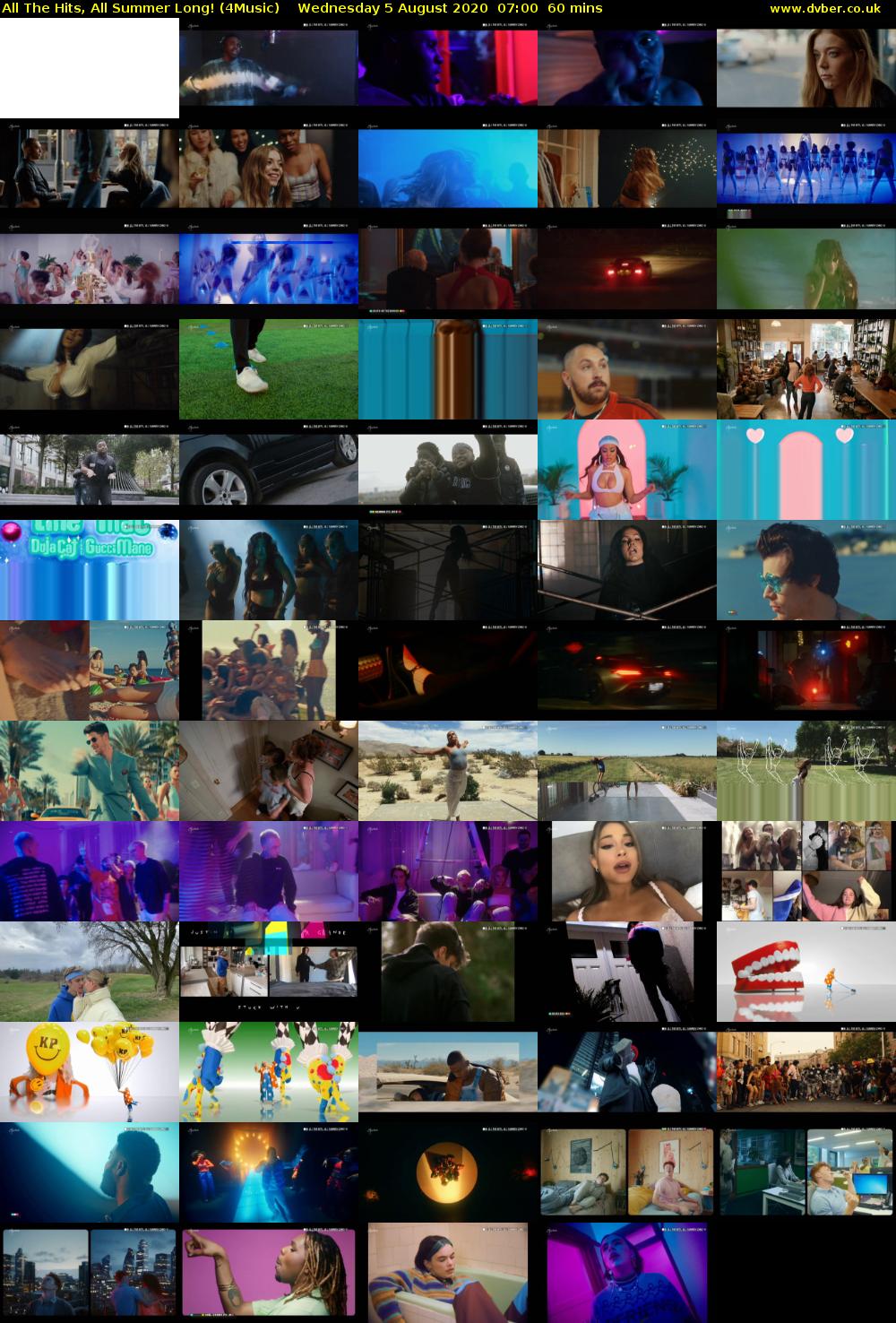 All The Hits, All Summer Long! (4Music) Wednesday 5 August 2020 07:00 - 08:00