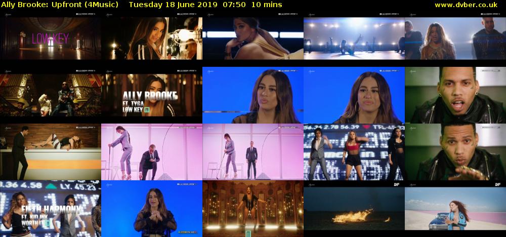 Ally Brooke: Upfront (4Music) Tuesday 18 June 2019 07:50 - 08:00