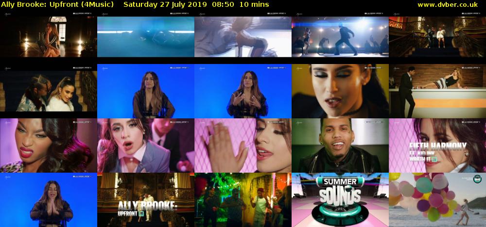 Ally Brooke: Upfront (4Music) Saturday 27 July 2019 08:50 - 09:00
